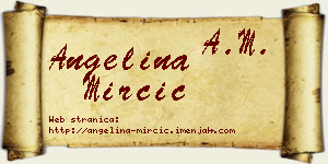 Angelina Mirčić vizit kartica